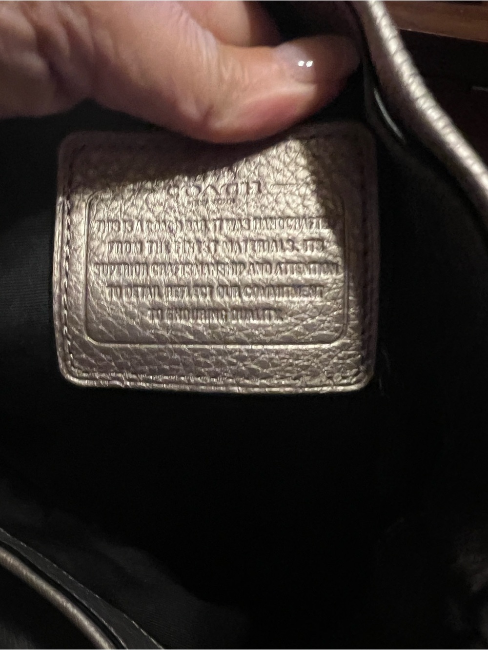 Coach Metallic Gold Leather Shoulder Bag - Picture 8 of 8